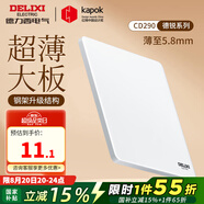 德力西（DELIXI） 開關(guān)插座面板290系列墻開無框大板86型暗裝 超薄電源面板極地白 空白面板