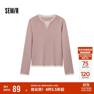 森馬（Semir）森馬毛衣女短款假兩件含羊毛針織衫24冬新款保暖內(nèi)搭109724107015