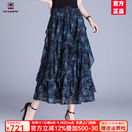 AEMAPE輕奢時(shí)尚喬其紗半身A字裙女2025夏季新款百搭透氣親膚顯瘦顯腿長(zhǎng) 綠色 XL