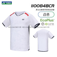 YONEX尤尼克斯新款羽毛球服衣服yy男女T恤球衣速干短袖110084BCR 110084BCR-白-男款 L