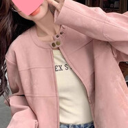 寧蔚（NINGWEI）2025春秋新款韓版外套女甜美小個(gè)子時(shí)尚夾克氣質(zhì)短款外套QYY 粉紅色 S 90-105斤