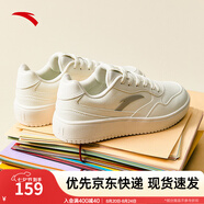 安踏輕松板鞋厚底小白鞋女鞋2025秋季學(xué)生增高百搭運動(dòng)鞋子輕便休閑鞋 【小logo】象牙白-1 35.5
