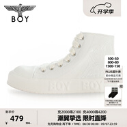 BOY LONDON春夏男女同款帆布鞋老鷹刺繡潮牌時(shí)尚休閑運(yùn)動(dòng)鞋 白 36
