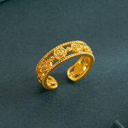 金大福（King tai fook）2025年新款玫瑰花開 玫瑰花圈戒指