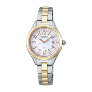精工（SEIKO）女表Lukia花園系列太陽(yáng)能電波手表 精致閃耀鉆石職場(chǎng)上學(xué)防水腕表 SSQW092 間金鋼帶