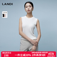 藍(lán)地（LANDI）[通穿三季]LANDI圓領(lǐng)無袖修身針織衫女吊帶背心內(nèi)搭2024春夏新品 米白色 L