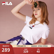 斐樂（FILA）官方女士短袖T恤夏印花運(yùn)動(dòng)女裝針織短袖套頭衫小熊T刺繡上衣 標(biāo)準(zhǔn)白-WT 2XL 180/96A