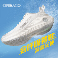 玩覓（ONEMIX）新品軟底輕便夏季運動(dòng)鞋男透氣跑步旅游鞋女款 海浪白 35