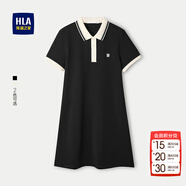 HLA海瀾之家POLO裙女25夏新翻領(lǐng)舒爽棉透氣裙子女裝 黑色X0 L 165/88A 建議115-130斤