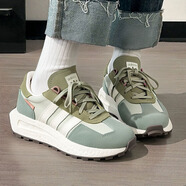 阿迪達(dá)斯 （adidas）三葉草男鞋休閑鞋女鞋2025秋季新款運(yùn)動(dòng)鞋RETROPY E5減震跑步鞋 JQ0009金屬亞麻綠/粉白 41