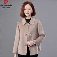 皮爾卡丹（pierre cardin）2025春款短款小外套女羊毛雙面呢大衣韓版寬松大碼女裝休閑外套女 水貂灰 L