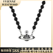 VVIENNE WESTLOCK【專(zhuān)柜正品】順豐包郵禮盒裝土星珍珠項鏈女士經(jīng)典帶鉆節日禮物 銀色黑瑪瑙土星項鏈