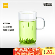 尚明高硼硅耐熱玻璃杯帶把簡(jiǎn)約飲水杯牛奶杯無(wú)蓋圓形茶杯創(chuàng)意透明杯子 300ML2只裝