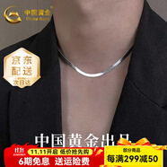 中國黃金銀項鏈蛇骨鏈男士型男潮流本命年蛇形物送男友老公周年 【刀片蛇骨鏈】約5克 長45cm