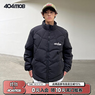 404MOBGANG【陳立農(nóng)同款】潮流蛛網(wǎng)格棉衣冬季美式立領(lǐng)面包服三防保暖棉服 黑色 XL