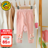 G.DUCKKIDS小黃鴨兒童打底褲女童連褲襪嬰兒褲襪春秋外穿長褲女孩寶寶打底襪 粉色點點兔 80 尺碼6-12月【75-85cm】