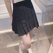 湯姆 布朗2025秋高腰百褶裙前短后長四杠短裙顯瘦A字裙半身裙有內(nèi)襯 藏藍【前短后長】 S 里面有內(nèi)襯