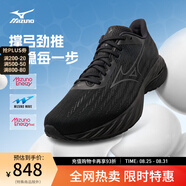 美津濃（MIZUNO）WAVE INSPIRE 21緩震回彈支撐型慢跑鞋 03/黑色/灰黑色(男) 40 (255mm)