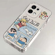 尚閃千適用于OPPOA6 5G手機殼卡通趣味蠟筆小新可愛(ài)新款情侶保護套直邊透明磨砂硅膠軟套鏡頭全包防摔 A6 5G【透明底睡衣小新】