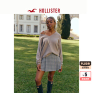 HOLLISTER【反季優(yōu)惠】24秋冬款美式V領(lǐng)露肩針織衫女裝KI350-4226 灰褐色 M (165/92A)