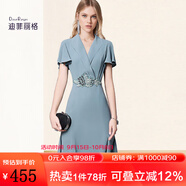 迪菲麗格夏季荷葉袖V領(lǐng)優(yōu)雅氣質(zhì)連衣裙2025新款女裙子質(zhì)感高級感 圖片色 2XL