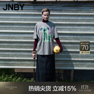 江南布衣（JNBY）【商場(chǎng)同款】25秋新品T恤圓領(lǐng)棉質(zhì)短袖趣味狗狗圖案5P7110460 081/雜鉛灰 S