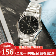 卡西歐（CASIO） 卡西歐(CASIO)男表休閑簡約石英皮帶手表學生腕表商務(wù)送男友禮物 男表黑盤鋼帶MTP-1183A-1A