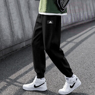 阿迪達(dá)斯（adidas）男褲 25秋季新款運(yùn)動(dòng)褲跑步訓(xùn)練褲子棉質(zhì)透氣休閑束腳針織長褲 紳士黑/雙層針織/主推款 L 碼【175-180cm/150-160斤】