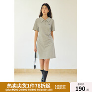 獨束大碼女裝【雙色雙版】氣質(zhì)休閑Polo領(lǐng)連衣裙女夏裝新款簡約裙子 花灰色-短款 2XL (尺碼：4)