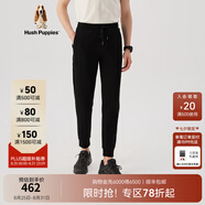 Hush Puppies暇步士男裝秋季基礎款簡(jiǎn)約風(fēng)運動(dòng)休閑束腳衛褲 097黑色3 38