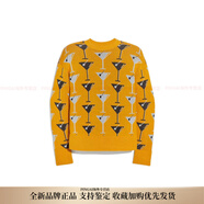 蔻馳（COACH）FW22 幾何圖案嵌花長袖毛衣 女款 黃色 黃色 XS