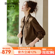 伯西亞品牌棉質(zhì)外套針織連衣裙兩件套女2025秋季街頭感美拉德休閑套裝 咖色 M
