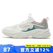 361度復古文化鞋女2025夏季新款潮流時(shí)尚透氣網(wǎng)布老爹鞋輕便百搭休閑鞋 羽毛白/淺煙綠 37