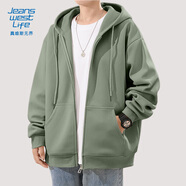 JEANSWEST LIFE真維斯衛(wèi)衣男開衫連帽外套春秋厚實(shí)透氣拉鏈上衣少年街頭潮流衣服
