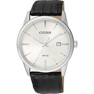 西鐵城（CITIZEN）手表男士日期顯示夜光指針第二秒針礦物玻璃石英圓形表盤39毫米 BI500001A