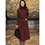 柒十念氣質(zhì)寬松內(nèi)搭打底衫毛呢背心裙女秋冬上衣連衣裙兩件套小香風(fēng)套裝安可拉紅 背心裙+打底衫M (建議80-100斤)