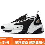 耐克NIKE休閑鞋女老爹鞋緩震ZOOM 2K休閑鞋AO0354-100白黑38