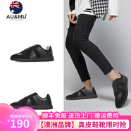 AU&MU德訓鞋輕便運動(dòng)休閑鞋百搭經(jīng)典小白鞋透氣板鞋平底大碼情侶男女鞋 DX020純黑色【男女款】 40