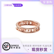 英國vivienne西太后娜娜同款字母鏤空戒指歐美925銀男女情侶指環(huán) 玫瑰金鏤空戒指 8號（L）