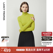 朗姿【王楚然同款】純羊毛高領(lǐng)針織衫春冬內搭打底上衣曠野美拉德 脆芽綠色 S