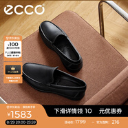 愛步（ECCO）*豆豆鞋男 樂福鞋一腳蹬皮鞋商務(wù)休閑鞋牛皮男鞋 S輕巧莫克540514 黑色54051401001 40