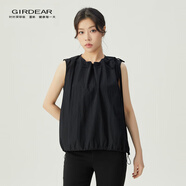 哥弟（GIRDEAR）女裝花苞設計褶皺肌理背心半身裙套裝女1300977 1200377 經(jīng)典黑-上衣 M (3碼)