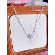 KZD老鳳凰足銀9999太陽(yáng)花項鏈純銀雪花鏈百搭素鏈女款鎖骨鏈頸鏈素鏈 45cm雪花鏈貓眼珠珠