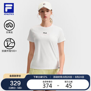 FILA斐樂(lè)官方女裝針織短袖2025夏網(wǎng)球舒適透氣運(yùn)動(dòng)基礎(chǔ)款防曬T恤