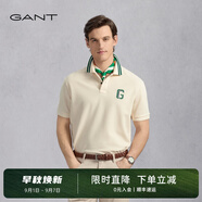 GANT/甘特25年新款夏季男士簡(jiǎn)約打底衫時(shí)尚撞色短袖T恤翻領(lǐng)POLO衫 102-米色 米色 2XL