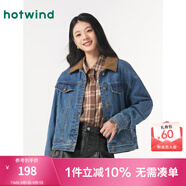 熱風牛仔夾克外套女春季新款女士復古百搭基礎休閑通勤牛仔短外套上衣 06蘭色 S
