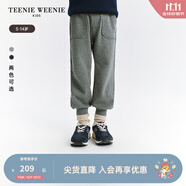 Teenie Weenie Kids小熊童裝秋冬季款男童時(shí)尚百搭束腳運(yùn)動(dòng)褲衛(wèi)褲 中灰色 160 cm