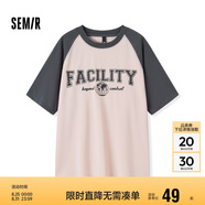 森馬短袖T恤女中長(cháng)款寬松插肩袖夏季字母套頭衫復古107424100007