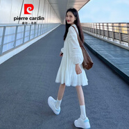 皮爾卡丹（pierre cardin）長(cháng)袖白色連衣裙子女秋季2025新款春秋韓系流行超火早秋穿搭一整套 【米白色】 2XL 65/70kg 【收藏加購專(zhuān)享運費