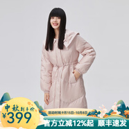 艾萊依新款大翻領(lǐng)鴨絨亮面羽絨服女小眾設(shè)計(jì)感中長(zhǎng)款寬松蝴蝶結(jié)外套 果凍粉 M 160【建議115-130斤】